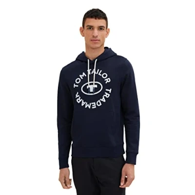 Abbildung von TOM Tailor MIT Logoprint Kapuzenpullover, Herren, Größe: Small, Sky captain blue