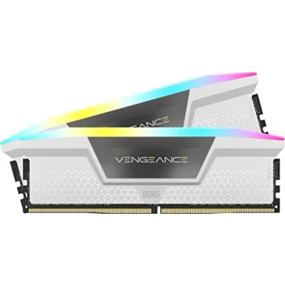 Abbildung von Corsair VENGEANCE RGB DDR5 RAM 32GB (2x16GB) 5600MHz CL36 Intel XMP iCUE Kompatibel Computer Speicher Weiß (CMH32GX5M2B5600C36WK)