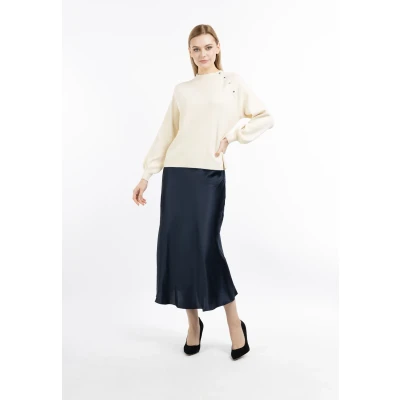 Abbildung von DREIMASTER Klassik Damen Rollkragen Strickpullover XL/XXL / Elfenbein 80% Viskose 20% Nylon