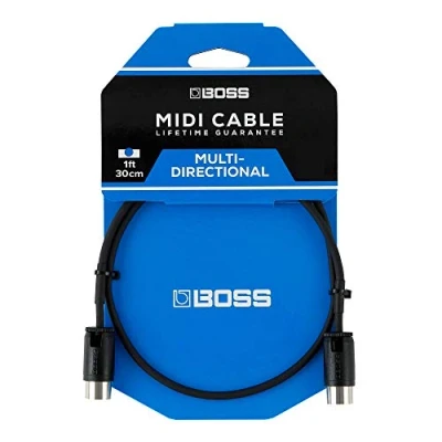 Abbildung von BOSS BMIDI PB1 1ft/30cm length Space saving MIDI cable with multi directional connectors, perfect for pedalboards and all applications