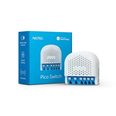 Abbildung von Aeotec Pico Switch, Zigbee 3.0, Smartes Unterputz Relais zum Schalten, 16A, Strommessung, Szenensteuerung, Repeater, Hub erforderlich, Works with SmartThings, homey, Alexa, HA