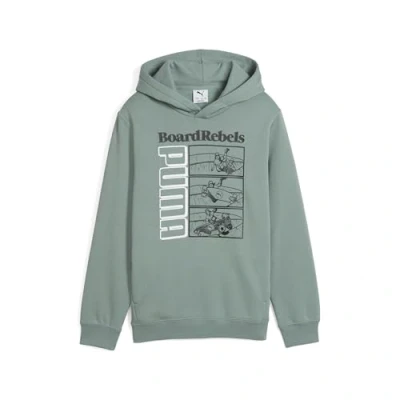 Abbildung von Puma Mid 90s Hoodie Herren Für Damen Kinder Mit Print Green Moon Größe: 7 8Y