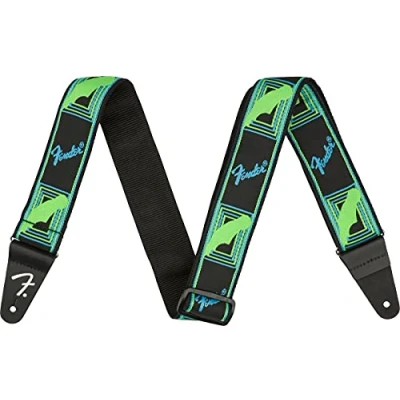 Abbildung von Fender® Neon Monogram Strap, L, Grün Blau
