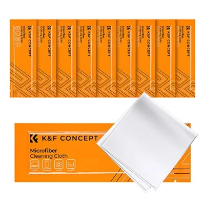 Abbildung von K&amp;F Concept 10 Stück Mikrofaser Reinigungstuch,Reinigungstücher Set für Kamera,Objektiv,Filter,Brille,Display,Smartphones,Tablet, 15 * 15cm Einzel vakuumverpackung