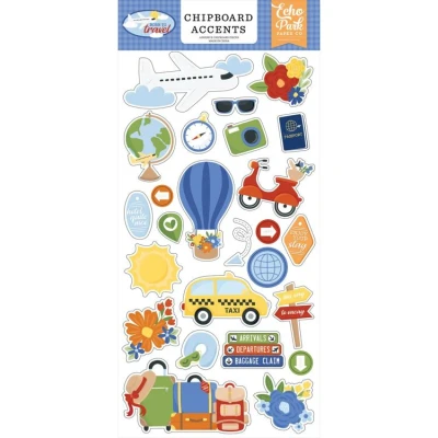 Abbildung von Born To Travel Spanplatten Akzente, 15,2 x 33 cm