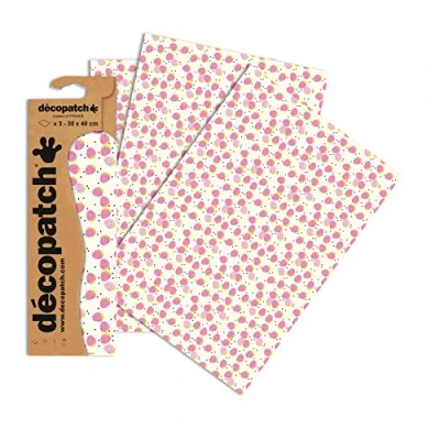 Abbildung von Decopatch Papier No. 744 (pink Beeren, 395 x 298 mm) 3er Pack