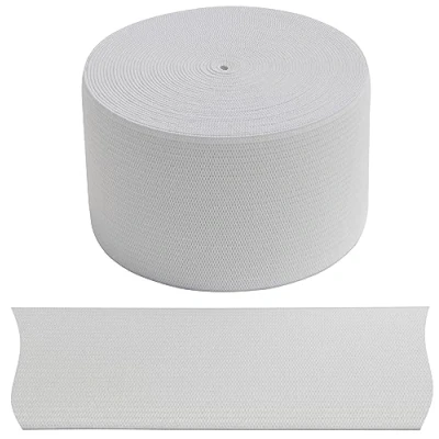 Abbildung von AERZETIX C67544 Flaches geflochtenes Gummiband 5 Meter Breite 45 mm Polyester + Latex Farbe weiß