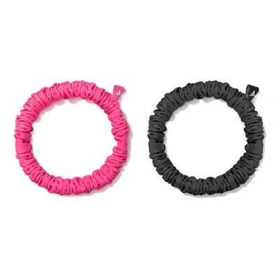 Abbildung von Hair Scrunchies (Thin) Black &amp; Lucid Pink