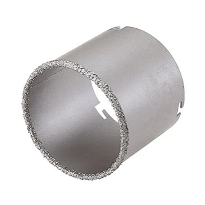 Abbildung von wolfcraft Bohrkroneneinsatz, hartmetallbestreut I 3475000 Für Sanitär und Elektroinstallationen in Mauerwerk Stein, Schnitttiefe 55 mm, Ø 73 mm