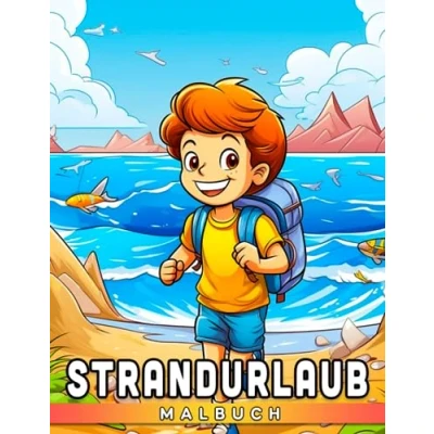 Abbildung von Malbuch für den Strandurlaub: Entspannen Sie sich und entfesseln Ihre Kreativität mit 30 sommerlichen Illustrationen zum Ausmalen. Perfektes Geschenk Kinder, Jugendliche Erwachsene.