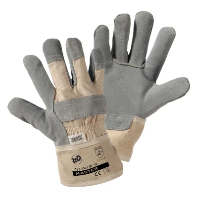 Abbildung von L+D 1501 10 Schutzhandschuh grau, beige Leder
