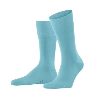 Abbildung von FALKE Herren Socken Tiago M So nachhaltige Fil D&#039;Ecosse Baumwolle einfarbig 1 Paar, Türkis Key Largo 6852, 45 46