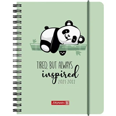 Abbildung von BRUNNEN 1071855032 Schülerkalender 2021/2022 (18 Monate) „Panda“ 2 Seiten = 1 Woche, Blattgröße 12 x 16 cm, A6, PP Einband