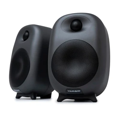 Abbildung von VULKKANO D4 PC Lautsprecher, aktivlautsprecher mit 4&quot; Woofer, 80W Leistung, Bluetooth, USB A, RCA, AUX, Sub Out, Optische, Fernbedienung, Computer Lautsprecher elegantem Design