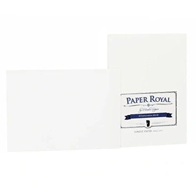 Abbildung von Rössler Papier 2052831009 Paper Royal Einzelkarten Pack DIN A6, 20 Stück, weiß gerippt