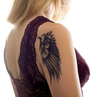 Abbildung von 2 x Flügel Tattoo Zweifache Ausführung in schwarz Temporary Body (2)