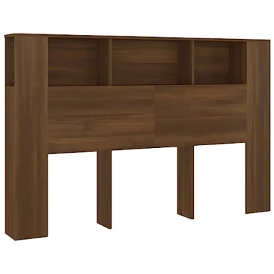 Abbildung von vidaXL Kopfteil mit Ablagen Regal Wand Bücherregal Betthaupt Bettkopfteil Schlafzimmer Braun Eichen Optik 160x18,5x104,5cm