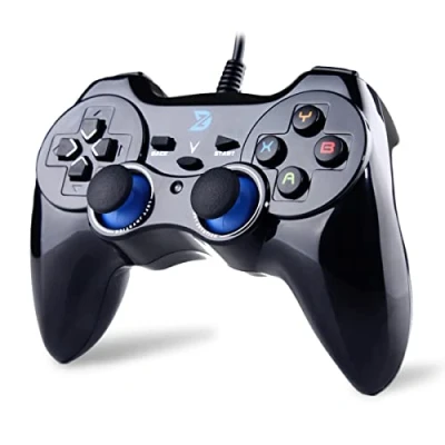 Abbildung von ZD V+ Vibrations Feedback verdrahteten USB Game Controller Gamepad Joystick Für PC(Windows XP/7/8/8.1/10) &amp; PS3 Android (PS Architektur) [schwarz]