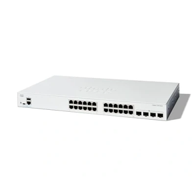 Abbildung von Cisco Catalyst 1300 24T 4X Managed Switch, 24 Port GE, 4 x 10 GE SFP, eingeschränkter Lebenszeitschutz (C1300 4X)