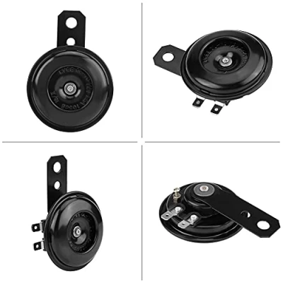 Abbildung von KIMISS Motorcycle Horn, Universal Super Laut Metall Hupe Wasserdichte Elektrische Horn Runde Lautsprecher für Roller Moped Dirt Bike