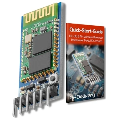 Abbildung von AZDelivery 3 x HC 05 06 Bluetooth Wireless RF Transceiver Modul RS232 serielle TTL kompatibel mit Arduino und Raspberry Pi inklusive E Book!