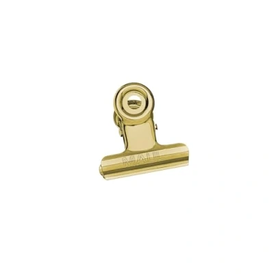 Abbildung von MAUL Papierklemmer MAULstandard aus Metall (10 Stück), Klemmer mit breitem Verschlussclip 3 cm und Klemmweite 1 cm, Gadget für Haushalt, Küche Büro, geeignet DIY Projekte, Gold