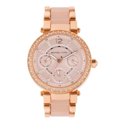 Abbildung von Michael Kors MINI Parker Uhr, Damen, Größe: One Size, Roségold/puder