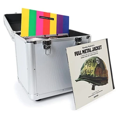 Abbildung von Power Dynamics RC80 Plattenkoffer für 60 Schallplatten Aufbewahrung, Vinyl Koffer, stabile und professionelle Schallplattenbox, aufbewahrung mit Schaumstoff Dämmung, Abschließbar Silber