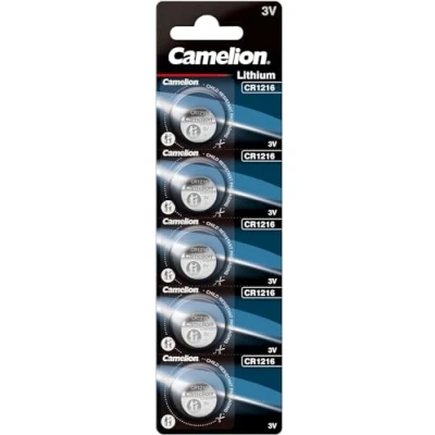 Abbildung von Camelion 13005216 Lithium Knopfzellen Batterie CR1216 mit 3 Volt, 5er Set, Kapazität 25 mAh, für verschiedenste Geräte und Verbraucheranforderungen
