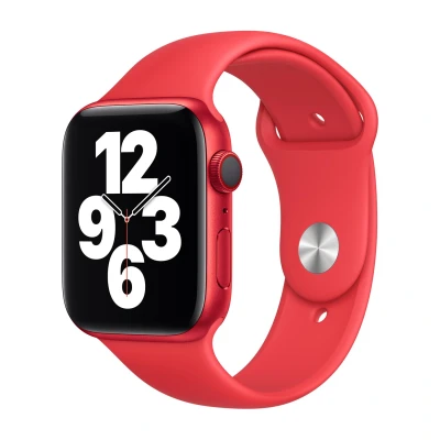 Abbildung von Apple Watch Armband Original Silikon und TPU (weich) Rot Geeignet für Series 1 9 / SE