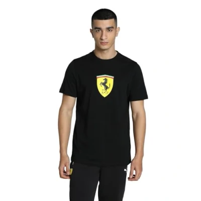 Abbildung von Puma Scuderia Ferrari HP Race Coloured Big Shield T Shirt Herren Mit Logo Print Black Größe: L