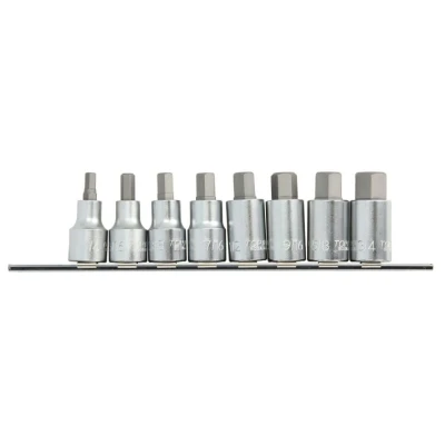 Abbildung von TOPTUL GBAG0801 Steckschlüsseleinsatz Set 8 Sechskant Chrom Vanadium Stahl 1/2 Vierkant