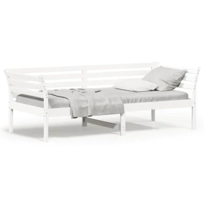 Abbildung von vidaXL Tagesbett, Bett für Schlafzimmer Wohnzimmer, Bettgestell mit Sperrholzlatten, Gästebett Schlafsofa, Weiß 80x200cm Massivholz Kiefer