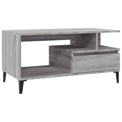 Abbildung von vidaXL Couchtisch Wohnzimmertisch Beistelltisch Sofatisch Teetisch Kaffeetisch Tisch Wohnzimmer Grau Sonoma 90x49x45cm Holzwerkstoff