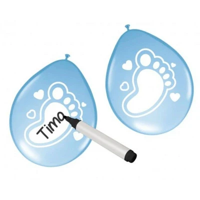 Abbildung von Ballon geschriebener Baby Boy Blue 6 Stück