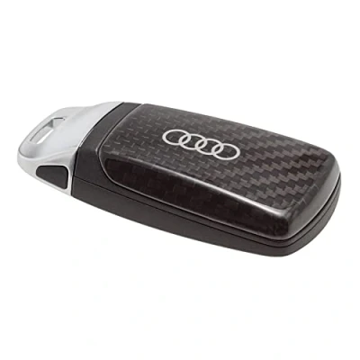Abbildung von Audi 8W60712083Q0 Schlüsselblende Cover Carbon, mit Ringe Logo, nur für Schlüssel 4M0959754 8W0959754 8S0959754 Chromspange