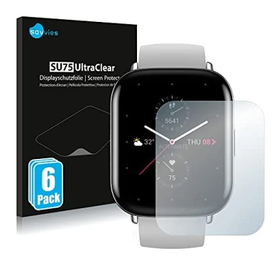 Abbildung von Savvies 6 Stück Schutzfolie für Huami Amazfit Zepp E Square Displayschutz Folie Ultra Transparent