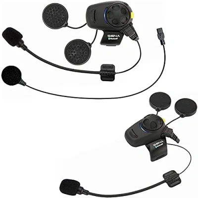 Abbildung von SMH5 FM Bluetooth Kommunikationssystem mit integriertem Tuner für Motorräder und Roller Kabel Schwanenhalsmikrofon Doppelpack