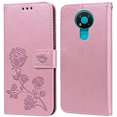 Abbildung von PKQTOP Hülle für Nokia 3.4 Handyhülle,Klappbar Tasche Case,Standfunktion,Kartenfach,Silikon Bumper,Stoßfeste Schutzhülle Cover