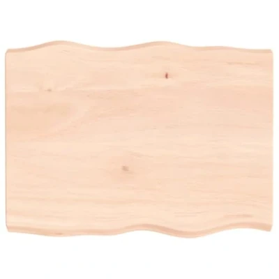 Abbildung von vidaXL Tischplatte, Holzplatte für Tisch Esstisch Couchtisch, Massivholzplatte Handgefertigt mit Baumkante, Ersatztischplatte, 80x60x(2 6) cm Massivholz Unbehandelt