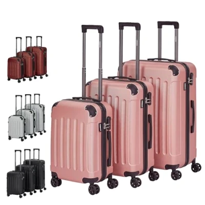 Abbildung von Arebos Koffer Reisekoffer 3er Set Hartschalen Trolley M L XL Set, 4 Rollen
