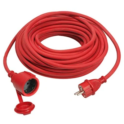 Abbildung von as Schwabe Gummi Verlängerungsleitung 40 m Kabel mit Schutzkontaktstecker, Schutzkontaktkupplung inkl. Schutzkappe &quot; 230 V / 16 A Verlängerungskabel IP44 Made in Germany Rot, 60374