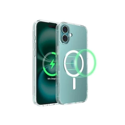 Abbildung von Belkin SheerForce iPhone 16 Plus Hülle, MagSafe kompatible dünne Handyhülle mit kratzfester Beschichtung, Schutzhülle magnetisch und stoßfest Durchsichtig