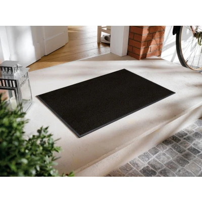 Abbildung von Wash+Dry Raven Black Tapis, Polyamid, Noir, 60 x 90 cm