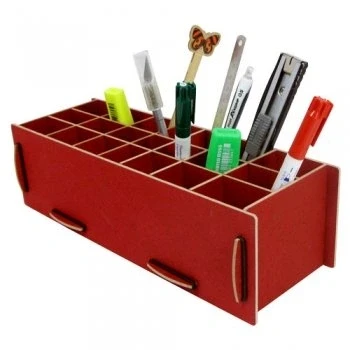 Abbildung von Stiftebox XL rot aus MDF Holz 9x30x12cm Werkhaus