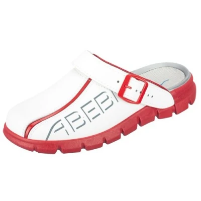 Abbildung von Abeba Berufsschuh Clog Herren Dynamic 7313 37 Arbeitsschuh, Weiß Rot mit Aufdruck, EU