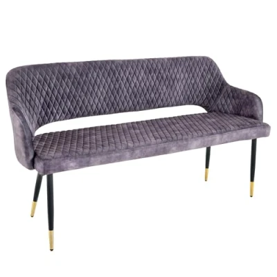Abbildung von riess ambiente Sitzbank PARIS 160cm grau / schwarz (Einzelartikel, 1 St), Esszimmer · Samt Metall Rückenlehne Schlafzimmer Retro Design