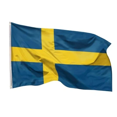 Abbildung von PHENO FLAGS Flagge Schweden 90 x 150 cm Schwedische Fahne Nationalflagge (Hissflagge für Fahnenmast), Inkl. 2 Messing Ösen