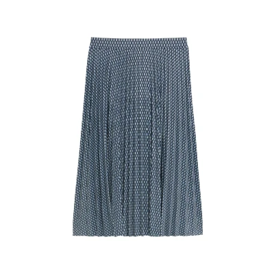 Abbildung von TOM Tailor Faltenrock, Damen, Größe: 36, Printed blue white minimal