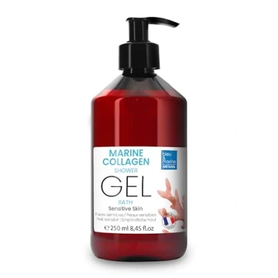 Abbildung von Gel Dusche Kollagen Triple Action: Gesichts , Körper und Haarreiniger. Straffender Anti Aging Effekt. Pflege für atopische, empfindliche trockene Haut 250 ml